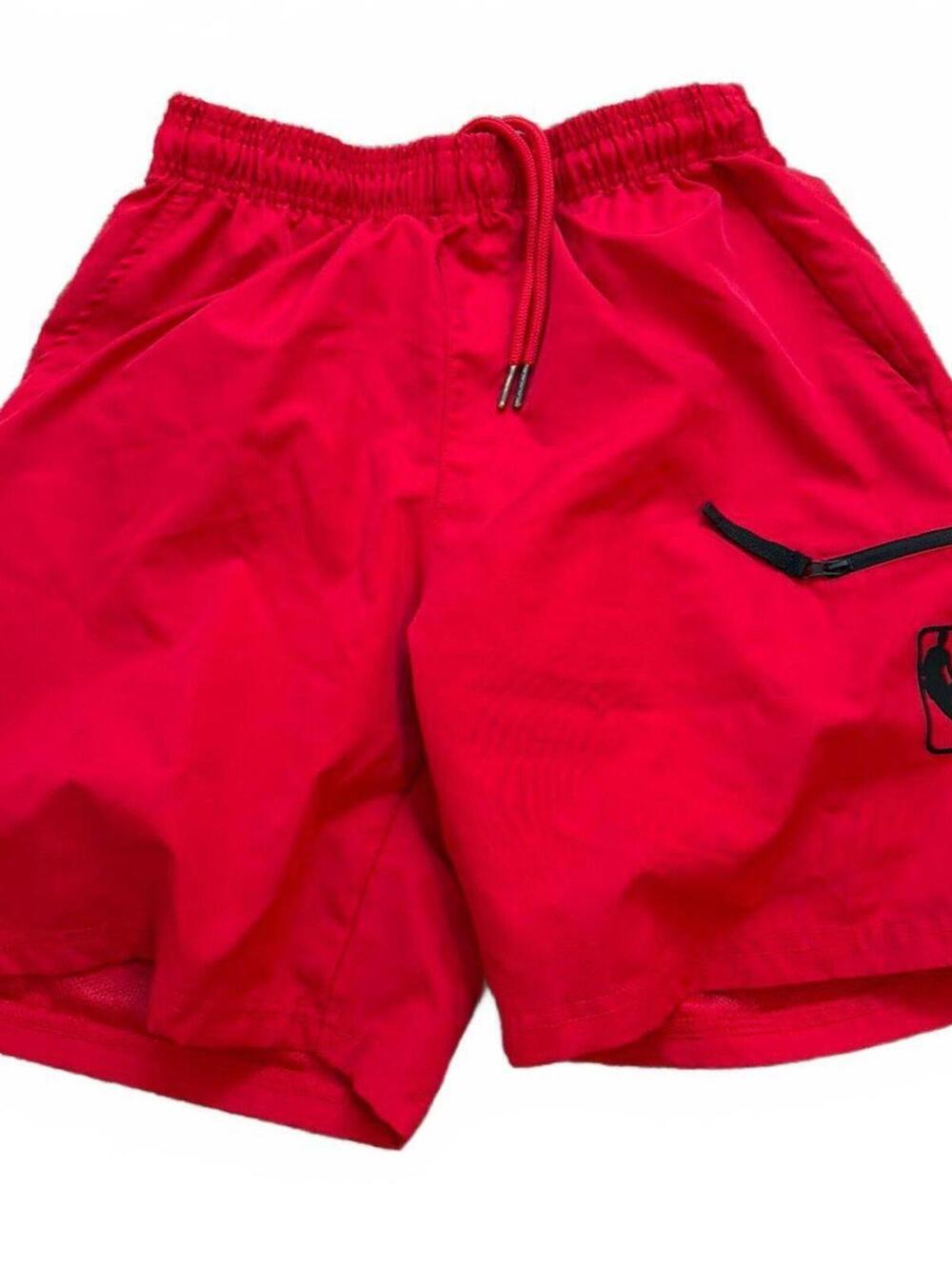 NBA Mens Red Athletic Woven Shorts Small